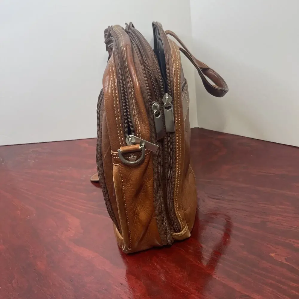 Pelle Studio Genuine Leather Bag Brown Shoulder Messenger Satchel Document Bag